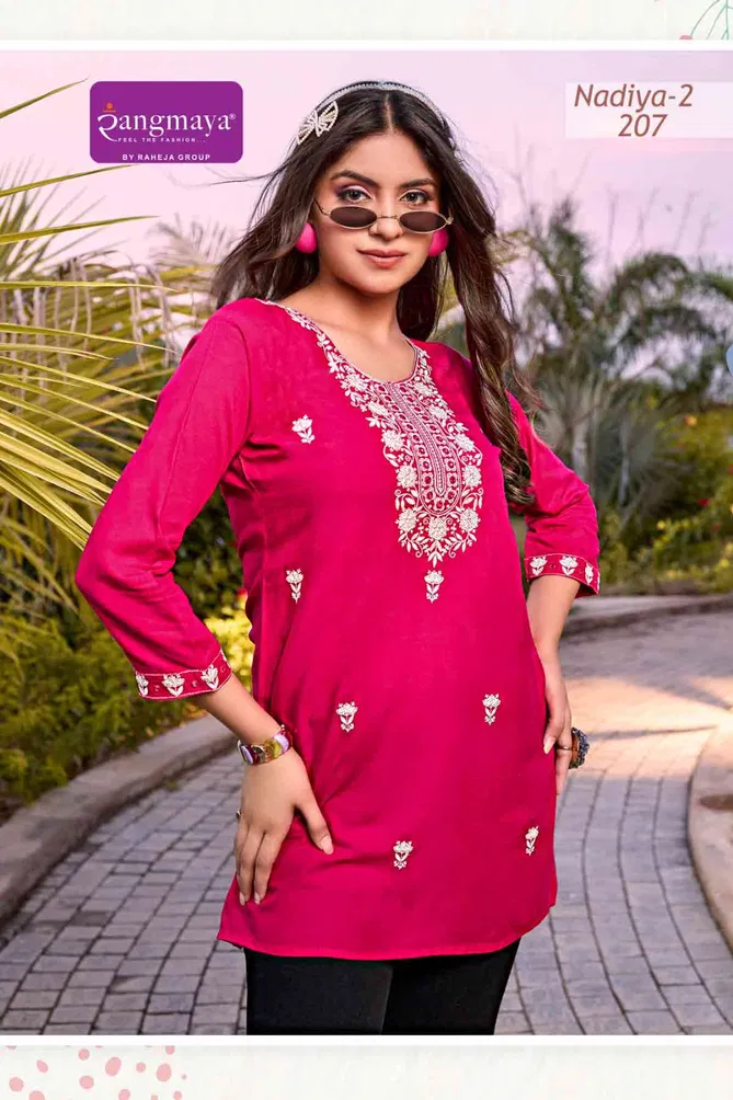 Nadiya Vol 2 By Rangmaya Rayon Tunic Ladies Top Suppliers In India